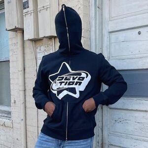 Devotion Pentagram Print Full Zip Hoodie Black XL NWT